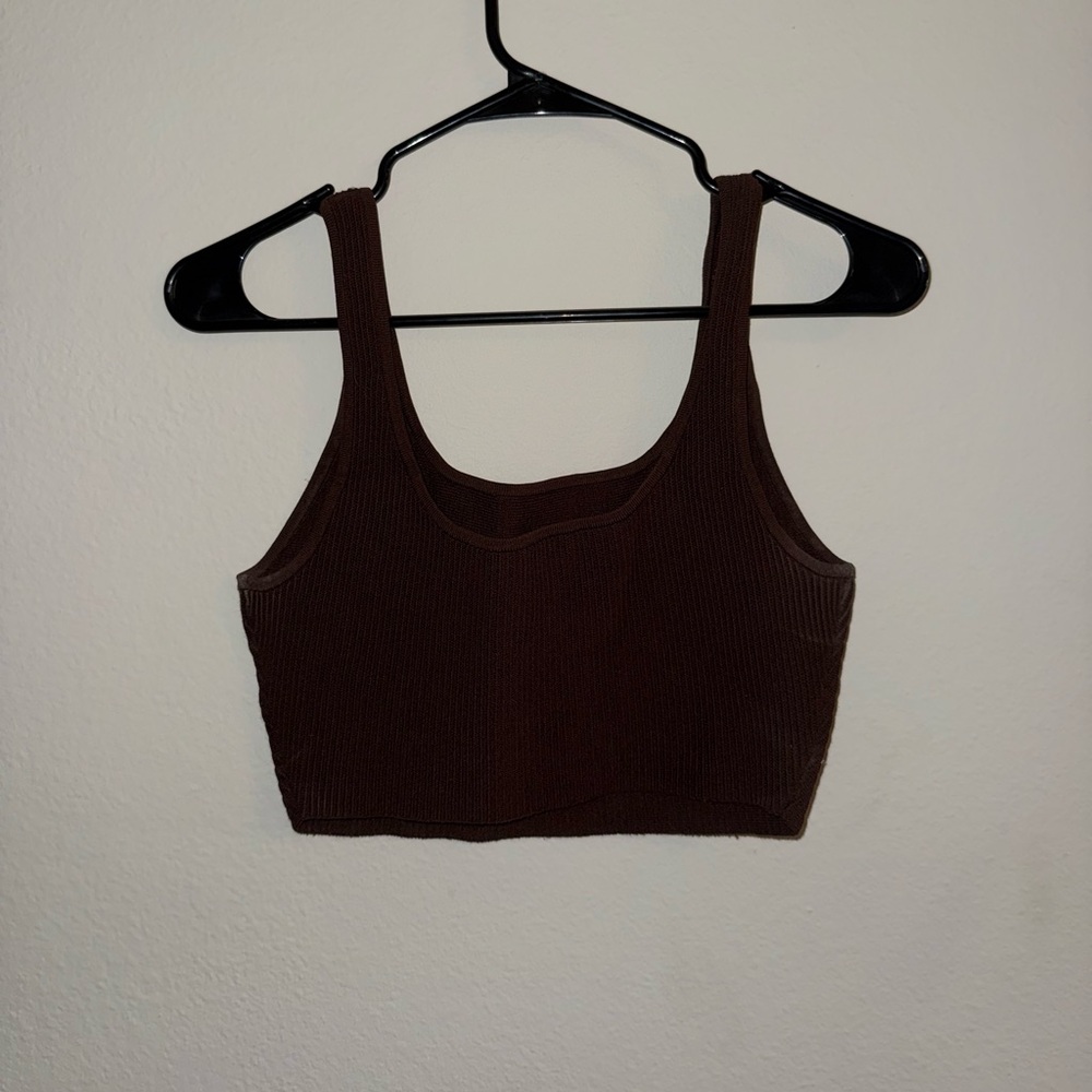 Aritzia sculpt knit square neck top